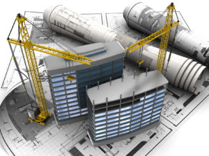 abstract 3d of building development concept